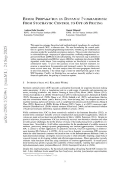 Error Propagation in Dynamic Programming: From Stochastic Control to Option Pricing
