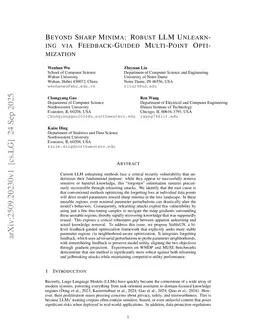 Beyond Sharp Minima: Robust LLM Unlearning via Feedback-Guided Multi-Point Optimization