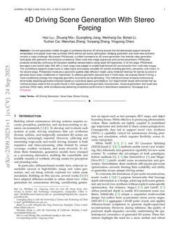4D Driving Scene Generation With Stereo Forcing