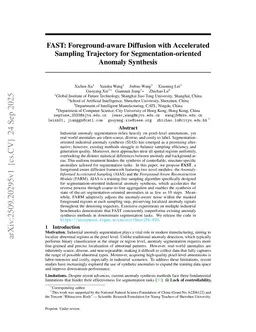 FAST: Foreground-aware Diffusion with Accelerated Sampling Trajectory for Segmentation-oriented Anomaly Synthesis