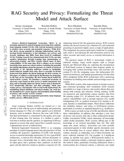 RAG Security and Privacy: Formalizing the Threat Model and Attack Surface