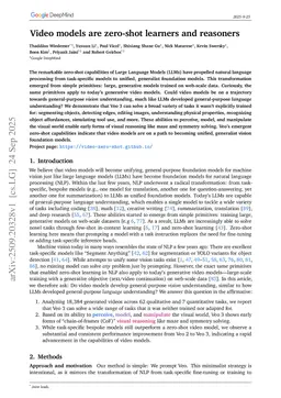 Video models are zero-shot learners and reasoners