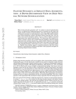 Feature Dynamics as Implicit Data Augmentation: A Depth-Decomposed View on Deep Neural Network Generalization