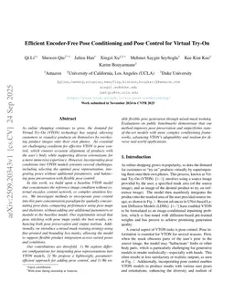 Efficient Encoder-Free Pose Conditioning and Pose Control for Virtual Try-On