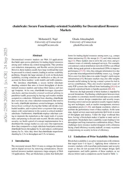 chainScale: Secure Functionality-oriented Scalability for Decentralized Resource Markets