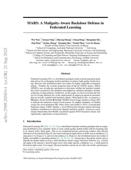 MARS: A Malignity-Aware Backdoor Defense in Federated Learning