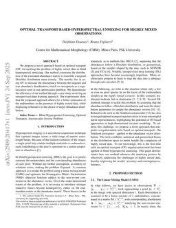 Optimal Transport Based Hyperspectral Unmixing for Highly Mixed Observations