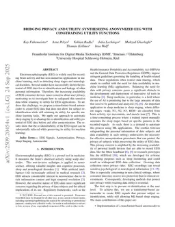 Bridging Privacy and Utility: Synthesizing anonymized EEG with constraining utility functions