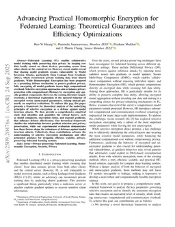 Advancing Practical Homomorphic Encryption for Federated Learning: Theoretical Guarantees and Efficiency Optimizations