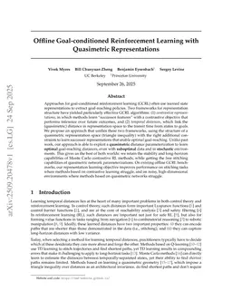Offline Goal-conditioned Reinforcement Learning with Quasimetric Representations