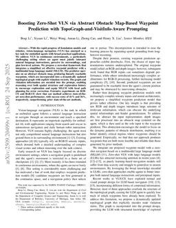 Boosting Zero-Shot VLN via Abstract Obstacle Map-Based Waypoint Prediction with TopoGraph-and-VisitInfo-Aware Prompting