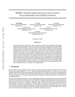 MARS: toward more efficient multi-agent collaboration for LLM reasoning