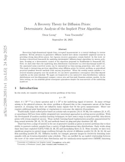 A Recovery Theory for Diffusion Priors: Deterministic Analysis of the Implicit Prior Algorithm