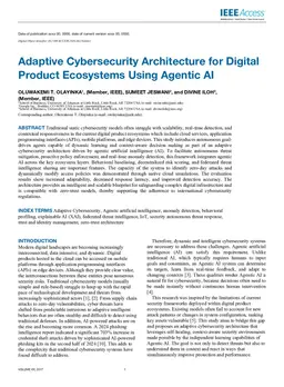 Adaptive Cybersecurity Architecture for Digital Product Ecosystems Using Agentic AI