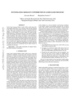 Investigating Modality Contribution in Audio LLMs for Music