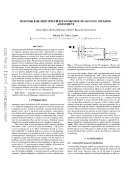 Building Tailored Speech Recognizers for Japanese Speaking Assessment