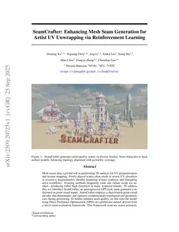 SeamCrafter: Enhancing Mesh Seam Generation for Artist UV Unwrapping via Reinforcement Learning