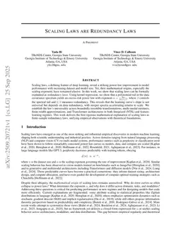 Scaling Laws are Redundancy Laws