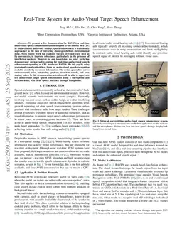 Real-Time System for Audio-Visual Target Speech Enhancement