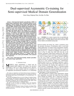 Dual-supervised Asymmetric Co-training for Semi-supervised Medical Domain Generalization