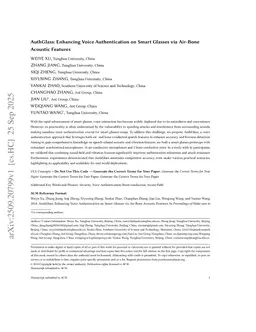 AuthGlass: Enhancing Voice Authentication on Smart Glasses via Air-Bone Acoustic Features