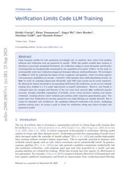 Verification Limits Code LLM Training