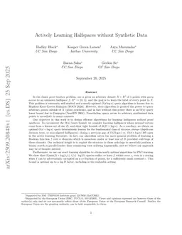 Actively Learning Halfspaces without Synthetic Data