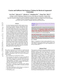 Concise and Sufficient Sub-Sentence Citations for Retrieval-Augmented Generation