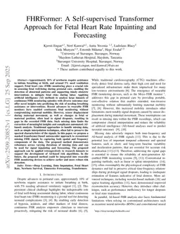 FHRFormer: A Self-supervised Transformer Approach for Fetal Heart Rate Inpainting and Forecasting