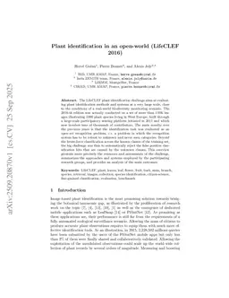 Plant identification in an open-world (LifeCLEF 2016)