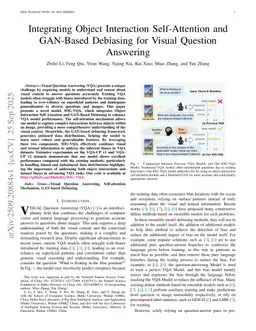 Integrating Object Interaction Self-Attention and GAN-Based Debiasing for Visual Question Answering