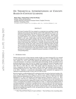 On Theoretical Interpretations of Concept-Based In-Context Learning