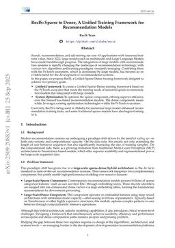 RecIS: Sparse to Dense, A Unified Training Framework for Recommendation Models