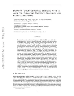 DeFacto: Counterfactual Thinking with Images for Enforcing Evidence-Grounded and Faithful Reasoning