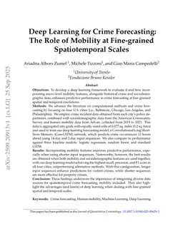 Deep Learning for Crime Forecasting: The Role of Mobility at Fine-grained Spatiotemporal Scales