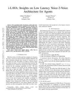 i-LAVA: Insights on Low Latency Voice-2-Voice Architecture for Agents