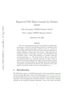 Empirical PAC-Bayes Bounds for Markov Chains