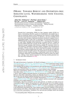 PMark: Towards Robust and Distortion-free Semantic-level Watermarking with Channel Constraints