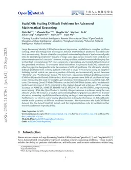 ScaleDiff: Scaling Difficult Problems for Advanced Mathematical Reasoning
