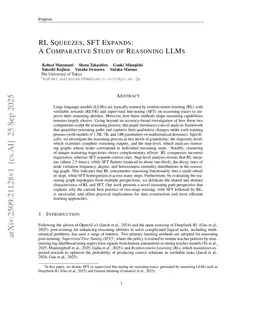 RL Squeezes, SFT Expands: A Comparative Study of Reasoning LLMs