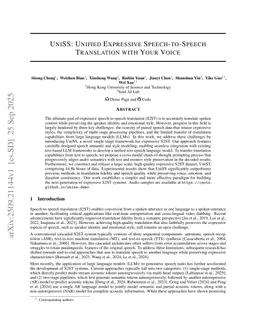 UniSS: Unified Expressive Speech-to-Speech Translation with Your Voice