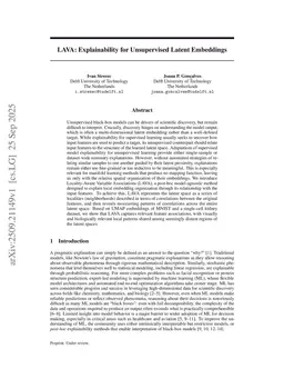 LAVA: Explainability for Unsupervised Latent Embeddings