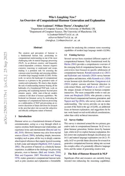 Who's Laughing Now? An Overview of Computational Humour Generation and Explanation