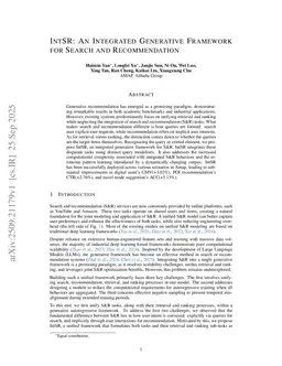 IntSR: An Integrated Generative Framework for Search and Recommendation