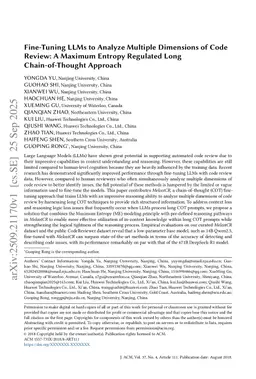 Fine-Tuning LLMs to Analyze Multiple Dimensions of Code Review: A Maximum Entropy Regulated Long Chain-of-Thought Approach