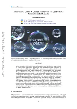 Hunyuan3D-Omni: A Unified Framework for Controllable Generation of 3D Assets