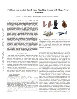 FSGlove: An Inertial-Based Hand Tracking System with Shape-Aware Calibration