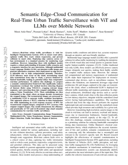 Semantic Edge-Cloud Communication for Real-Time Urban Traffic Surveillance with ViT and LLMs over Mobile Networks