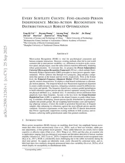 Every Subtlety Counts: Fine-grained Person Independence Micro-Action Recognition via Distributionally Robust Optimization