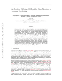 Un-Doubling Diffusion: LLM-guided Disambiguation of Homonym Duplication